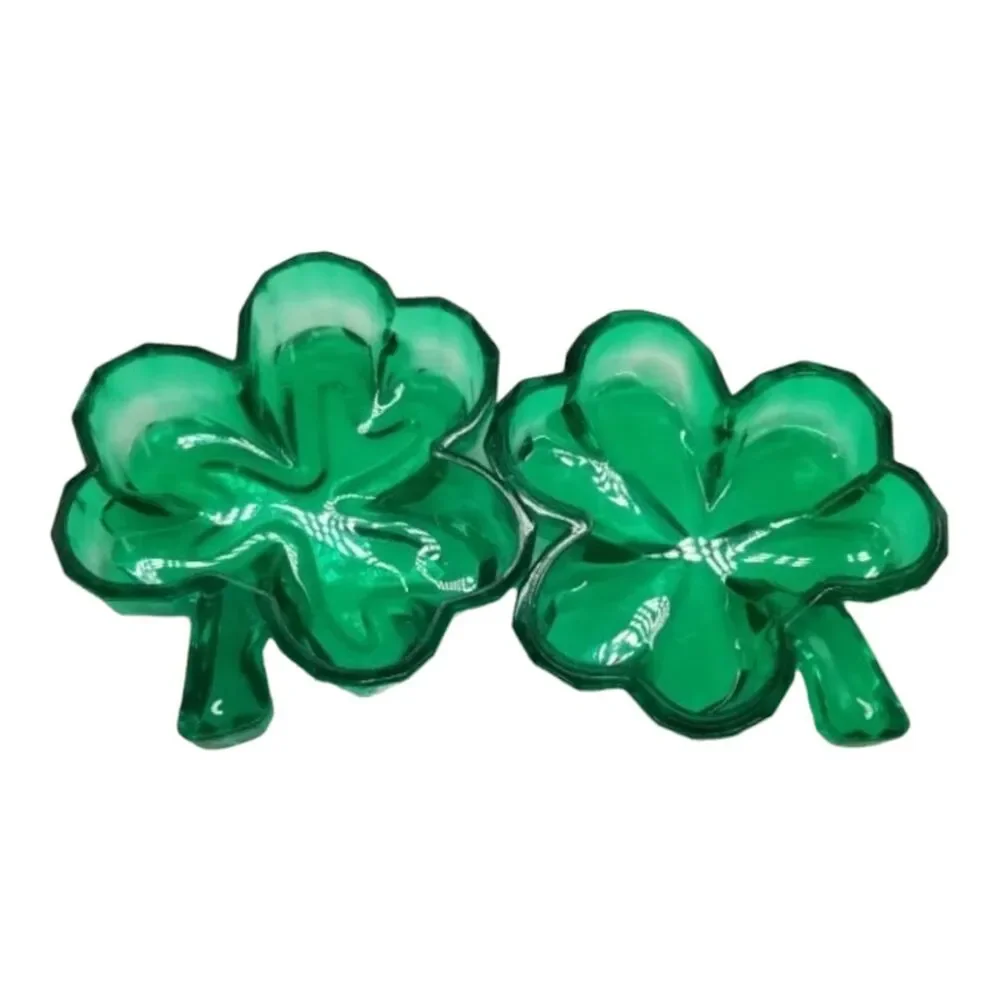 Shamrock Acrylic Case Three Leaf Clover Jewelry Candy Saint Patricks Container
